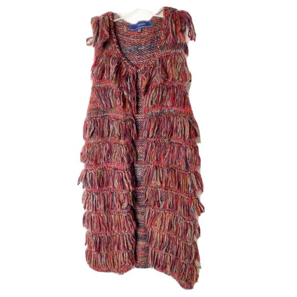 Lumiere Jackets & Blazers - Lumiere Size Small S Boho Fringe Acrylic Vest Top